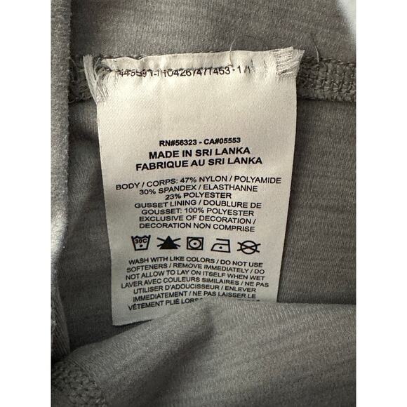 Nike Dri-Fit Grey Nylon Blend Stretch Sparkle Stripe Leggings Women's Size Small - Picture 7 of 8